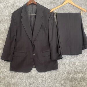 Evan-Picone Men’s‎ 44R Wool Pinstripe Suit Black Jacket 36x31 Pants USA